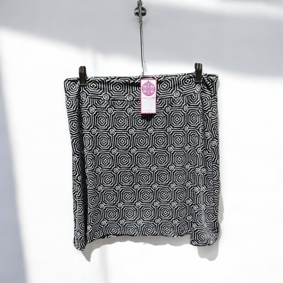 🌻NEW w/tags Buckhead Betties Straight Black & White Geometric Skirt Size Large - Picture 1 of 6